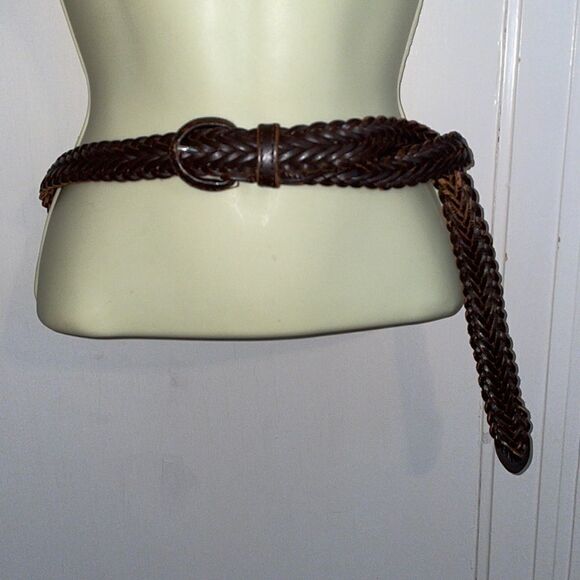 Vintage brown woven leather belt made in Argentina - Picture 1 of 7